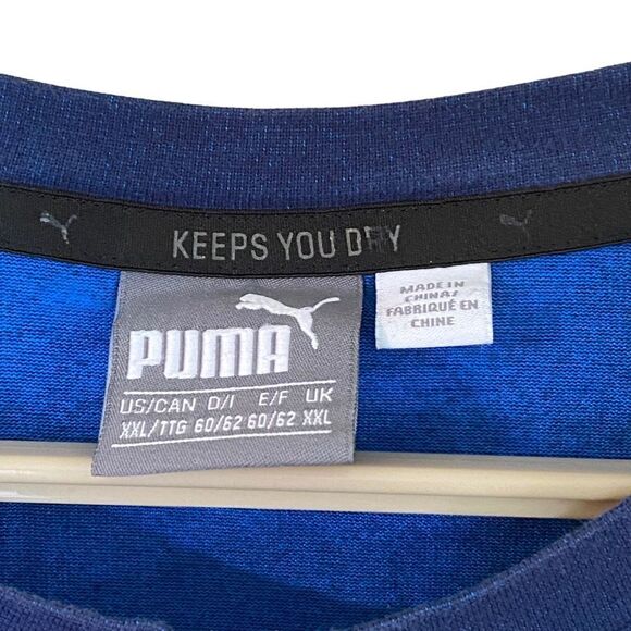 Mens Puma Blue Logo Graphic Blue T-Shirt Size XXL - Picture 3 of 6